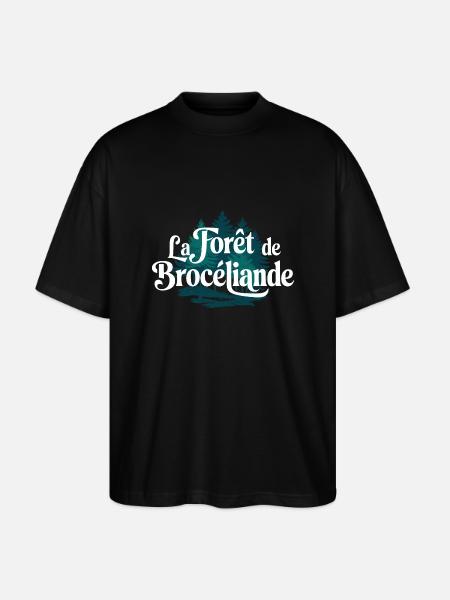 La Forêt de Brocéliande - T-shirt bio Blaster 2.0 coupe oversize Stanley/Stella Unisexe - noir
