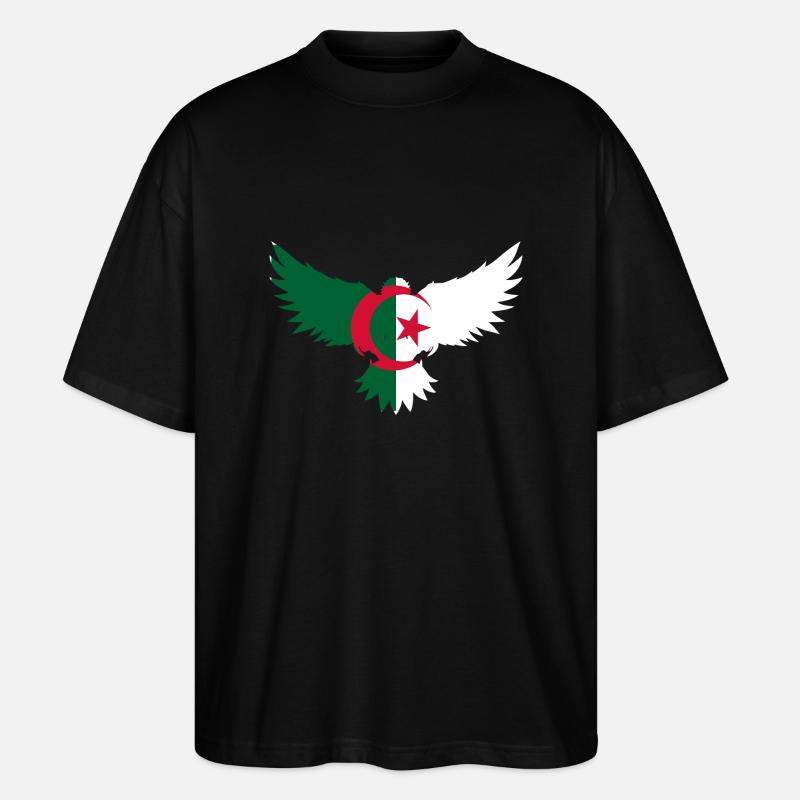 Algerian Eagle - Algeria Gift Idea - Stanley/Stella Oversized Unisex Organic T-shirt Blaster 2.0 - black