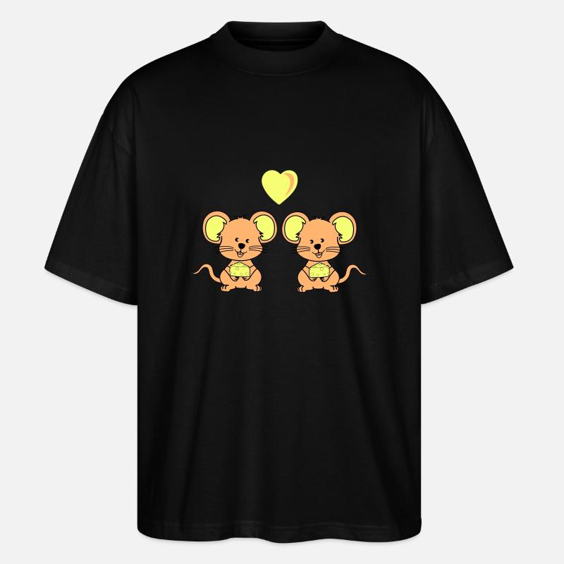 mäuse verliebt - Stanley/Stella Oversized Unisex Bio T-Shirt Blaster 2.0 - Schwarz