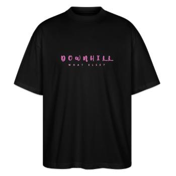 Downhill - Stanley/Stella Oversized Unisex Bio T-Shirt Blaster 2.0 - Schwarz - Vorne - Alina (178cm) & Michal (187cm)