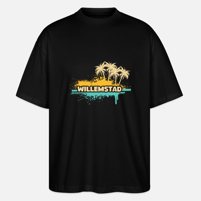 Willemstad als Urlaub - Stanley/Stella Oversized Unisex Bio T-Shirt Blaster 2.0 - Schwarz