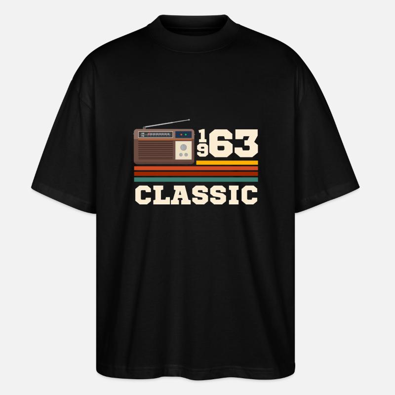 Anniversaire 1963 retro classic - T-shirt bio Blaster 2.0 coupe oversize Stanley/Stella Unisexe - noir