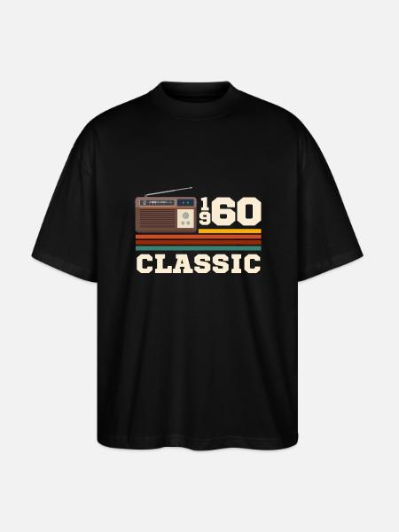 Retro classic 1960s anniversary - Stanley/Stella Oversized Unisex Organic T-shirt Blaster 2.0 - black