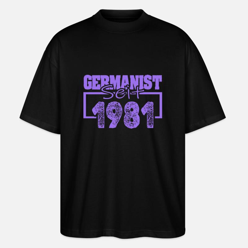 Germanist 1981 - Stanley/Stella Oversized Unisex Bio T-Shirt Blaster 2.0 - Schwarz
