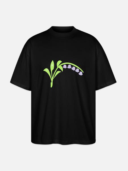 Valley of lilies flowers - Stanley/Stella Oversized Unisex Organic T-shirt Blaster 2.0 - black