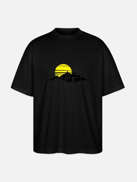 Freizeit - Wohnmobil Berge - Stanley/Stella Oversized Unisex Bio T-Shirt Blaster 2.0 - Schwarz