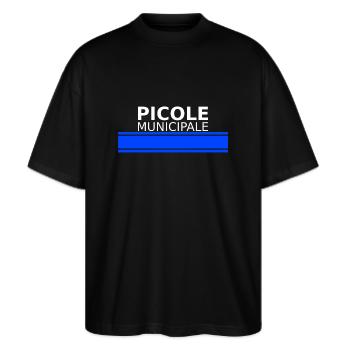 picole municipale - T-shirt bio Blaster 2.0 coupe oversize Stanley/Stella Unisexe - noir - Devant - Alina (178cm) & Michal (187cm)