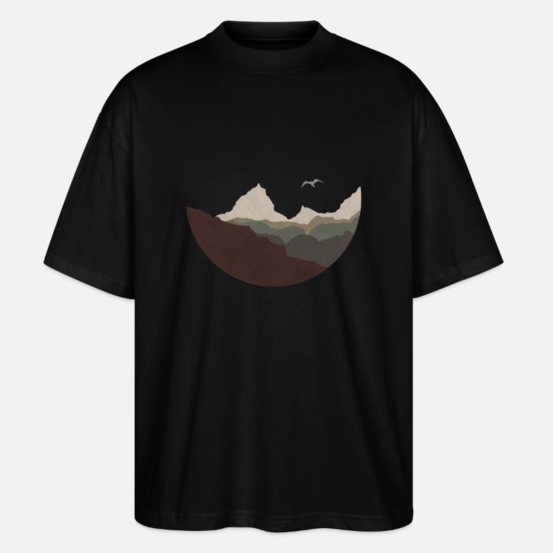 Berge - Stanley/Stella Oversized Unisex Bio T-Shirt Blaster 2.0 - Schwarz
