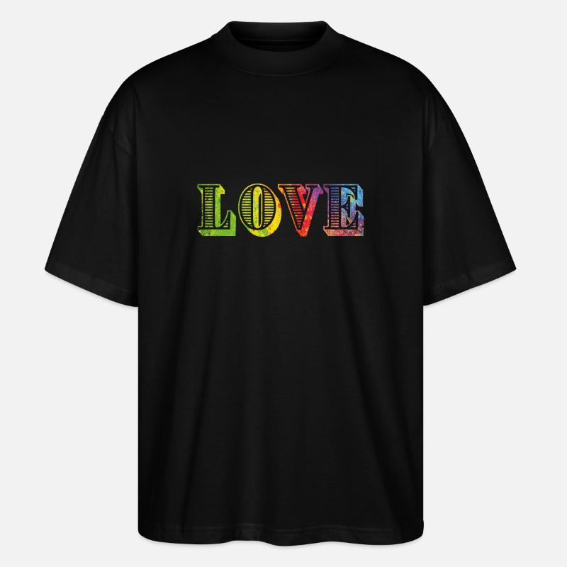 LOVE colours speckled 02 - Stanley/Stella Oversized Unisex Bio T-Shirt Blaster 2.0 - Schwarz