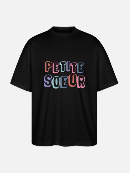 Little Sister - Newborn - Stanley/Stella Oversized Unisex Organic T-shirt Blaster 2.0 - black