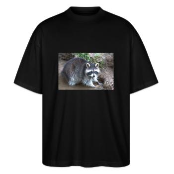 Raton laveur d’Amérique du Nord (racoons) - T-shirt bio Blaster 2.0 coupe oversize Stanley/Stella Unisexe - noir - Devant - Alina (178cm) & Michal (187cm)