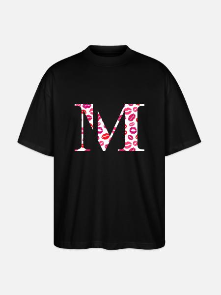 Lettre m bisous - T-shirt bio Blaster 2.0 coupe oversize Stanley/Stella Unisexe - noir