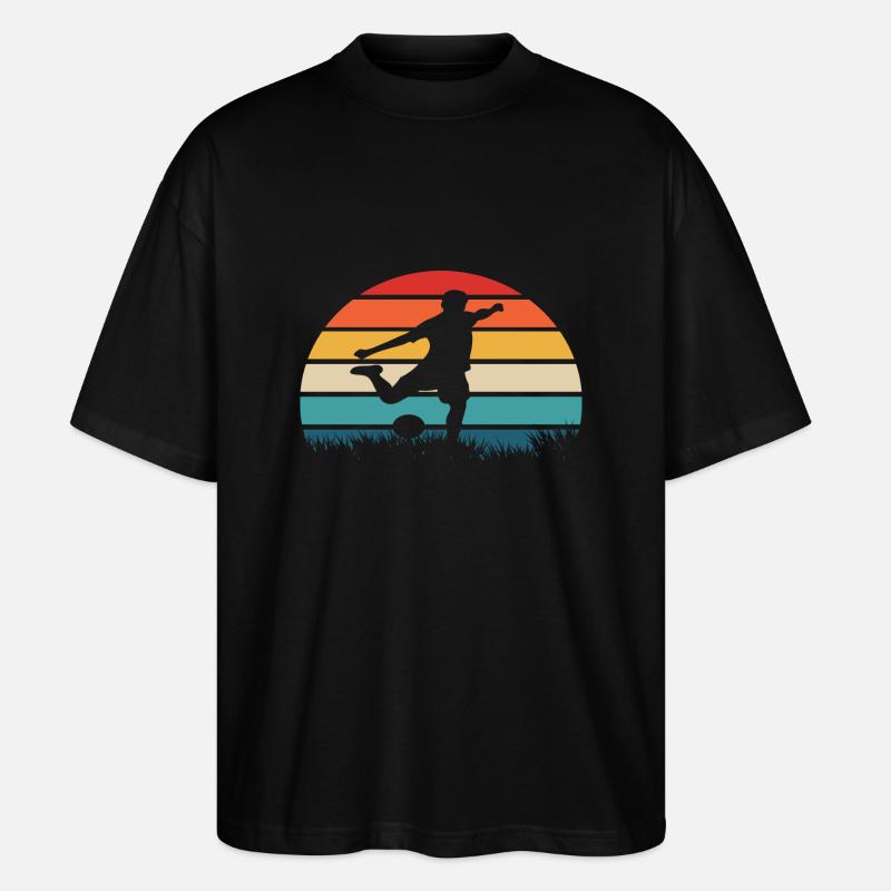 Fußball Retro Geschenk - Stanley/Stella Oversized Unisex Bio T-Shirt Blaster 2.0 - Schwarz