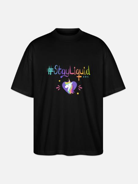 #Stayliquid Einhorn-Herz - Stanley/Stella Oversized Unisex Bio T-Shirt Blaster 2.0 - Schwarz