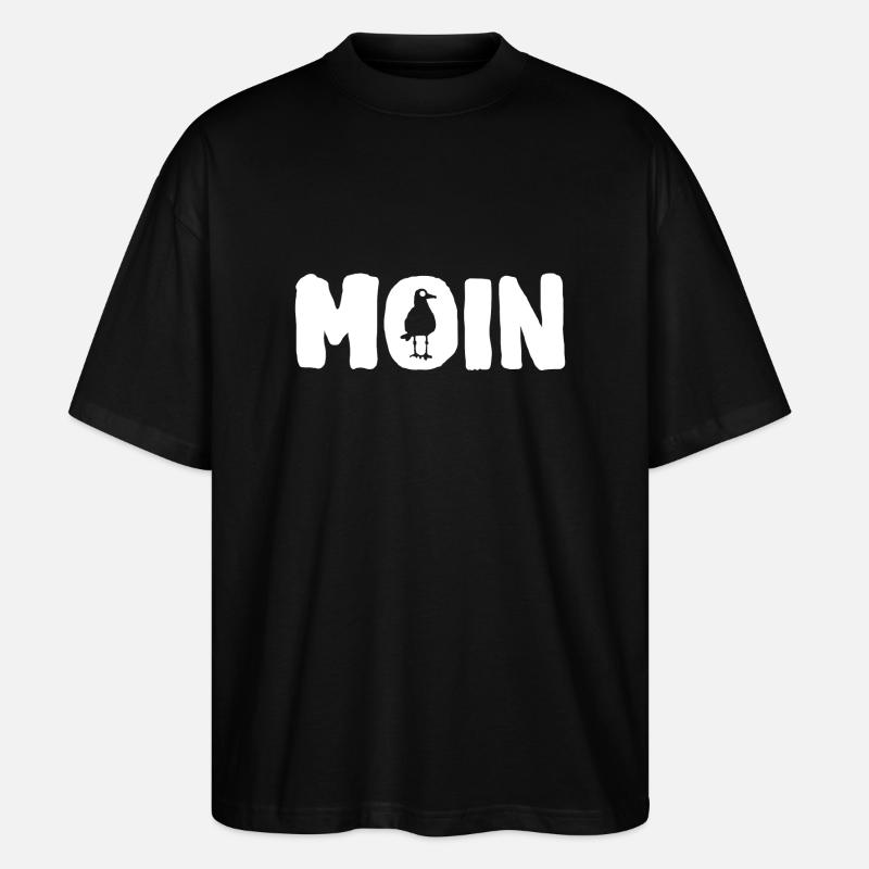 Moin mit Möwe - Stanley/Stella Oversized Unisex Bio T-Shirt Blaster 2.0 - Schwarz