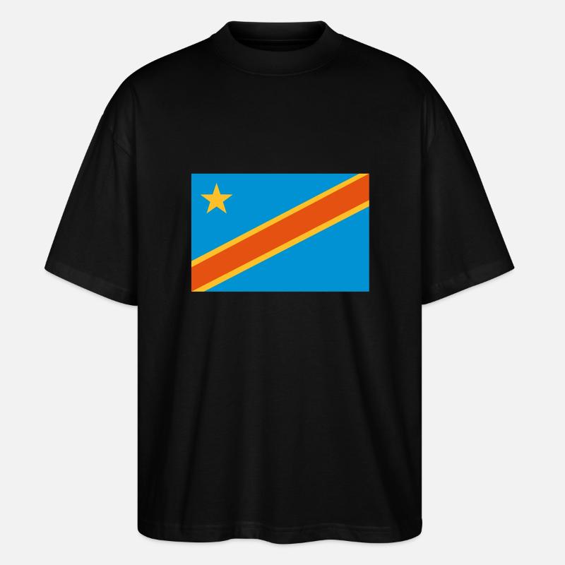 drapeau Congo Kinshasa - Congo flag - T-shirt bio Blaster 2.0 coupe oversize Stanley/Stella Unisexe - noir