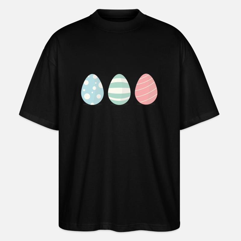 Three Easter eggs - Stanley/Stella Oversized Unisex Organic T-shirt Blaster 2.0 - black