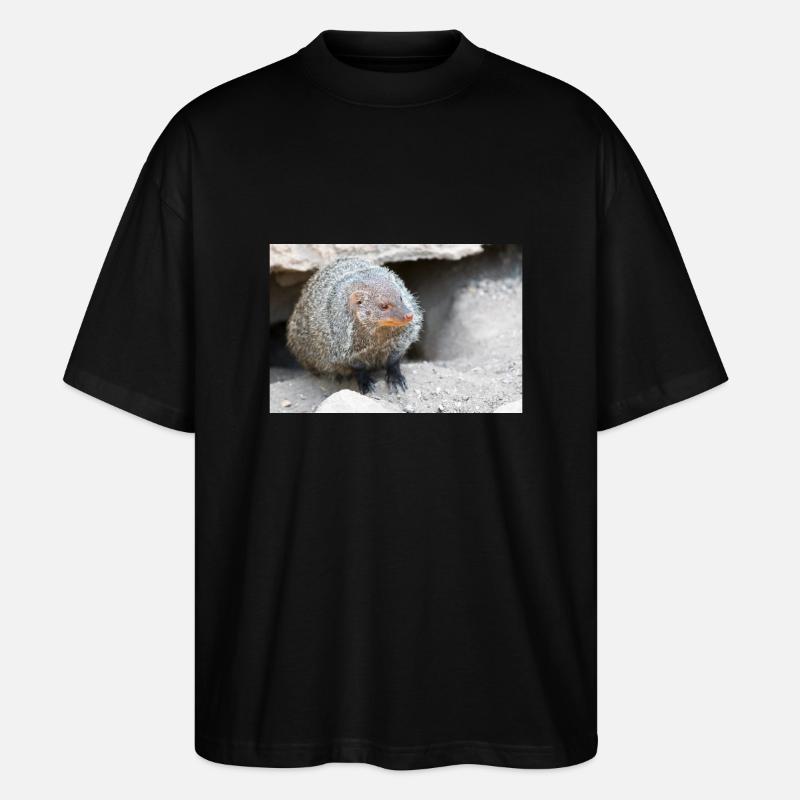 Gebänderte Manguste oder Zebramanguste - Stanley/Stella Oversized Unisex Bio T-Shirt Blaster 2.0 - Schwarz
