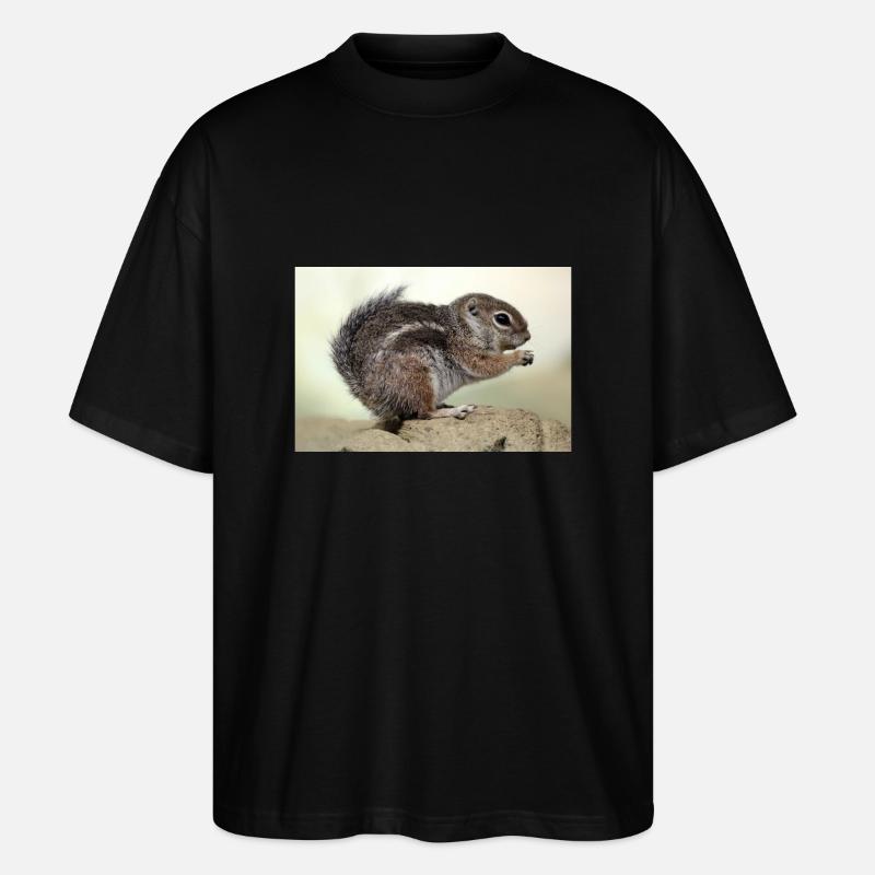 Chipmunk (kanadisches Streifenhörnchen) - Stanley/Stella Oversized Unisex Bio T-Shirt Blaster 2.0 - Schwarz