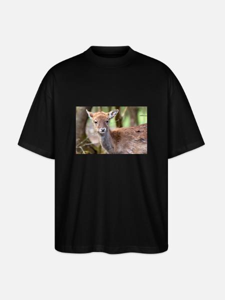 Damherten (in het Duits Damwild of Damhirsch) Dama - Stanley/Stella Uniseks oversized bio T-shirt Blaster 2.0 - zwart