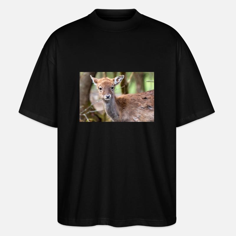 Damhirsch Damwild Dama - Stanley/Stella Oversized Unisex Bio T-Shirt Blaster 2.0 - Schwarz