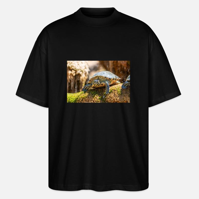 Yellow-bellied slider Trachemys scripta scripta - Stanley/Stella Oversized Unisex Organic T-shirt Blaster 2.0 - black
