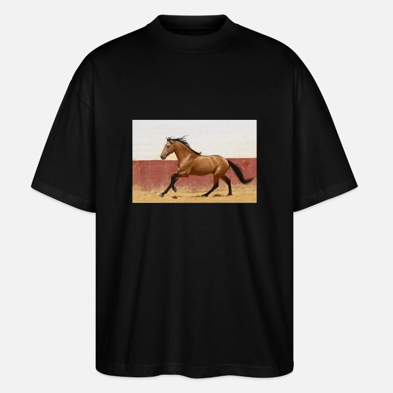 Pferd, Isibat - Stanley/Stella Oversized Unisex Bio T-Shirt Blaster 2.0 - Schwarz