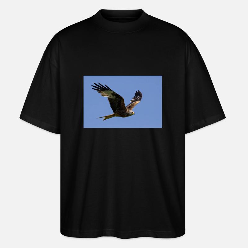 Rotmilan im Flug - Stanley/Stella Oversized Unisex Bio T-Shirt Blaster 2.0 - Schwarz