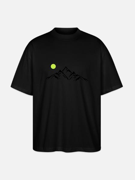 Mountains - Stanley/Stella Oversized Unisex Organic T-shirt Blaster 2.0 - black