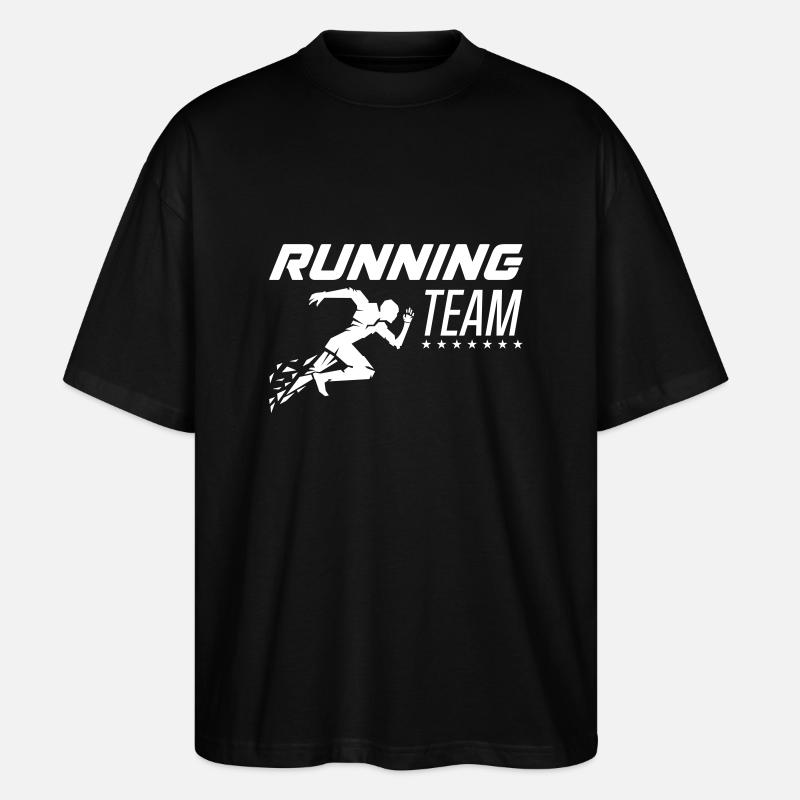 running team - Stanley/Stella Oversized Unisex Bio T-Shirt Blaster 2.0 - Schwarz