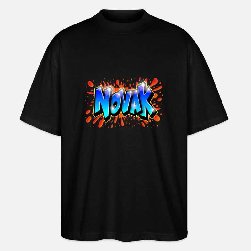NOVAK Graffiti Name - T-shirt bio Blaster 2.0 coupe oversize Stanley/Stella Unisexe - noir