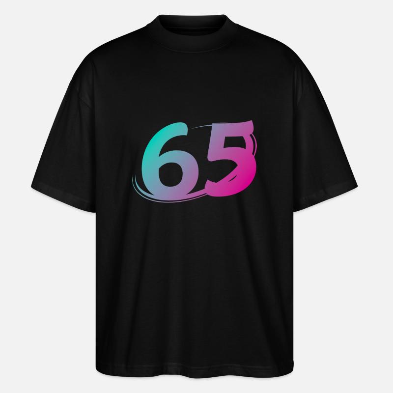 Nummer 65 mehrfarbig - Stanley/Stella Oversized Unisex Bio T-Shirt Blaster 2.0 - Schwarz