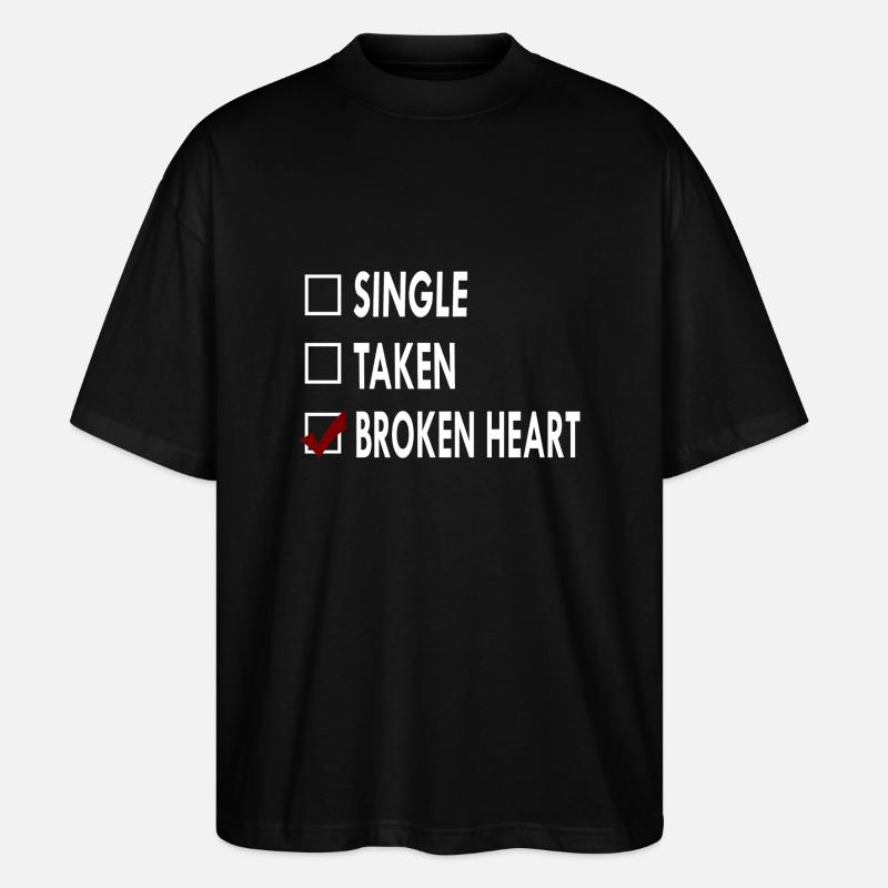 SINGLE BROKEN HEART - T-shirt bio Blaster 2.0 coupe oversize Stanley/Stella Unisexe - noir