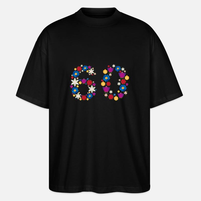 Flowers 60 - Stanley/Stella Oversized Unisex Bio T-Shirt Blaster 2.0 - Schwarz