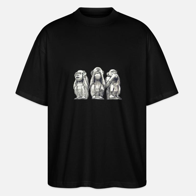 monkey - Stanley/Stella Oversized Unisex Organic T-shirt Blaster 2.0 - black