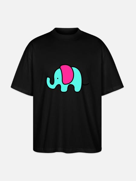 Baby Elephant - Stanley/Stella Oversized Unisex Organic T-shirt Blaster 2.0 - black