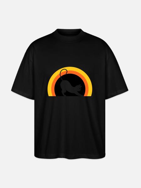 Cat > Vector Graphic ! Cat - Stanley/Stella Oversized Unisex Organic T-shirt Blaster 2.0 - black
