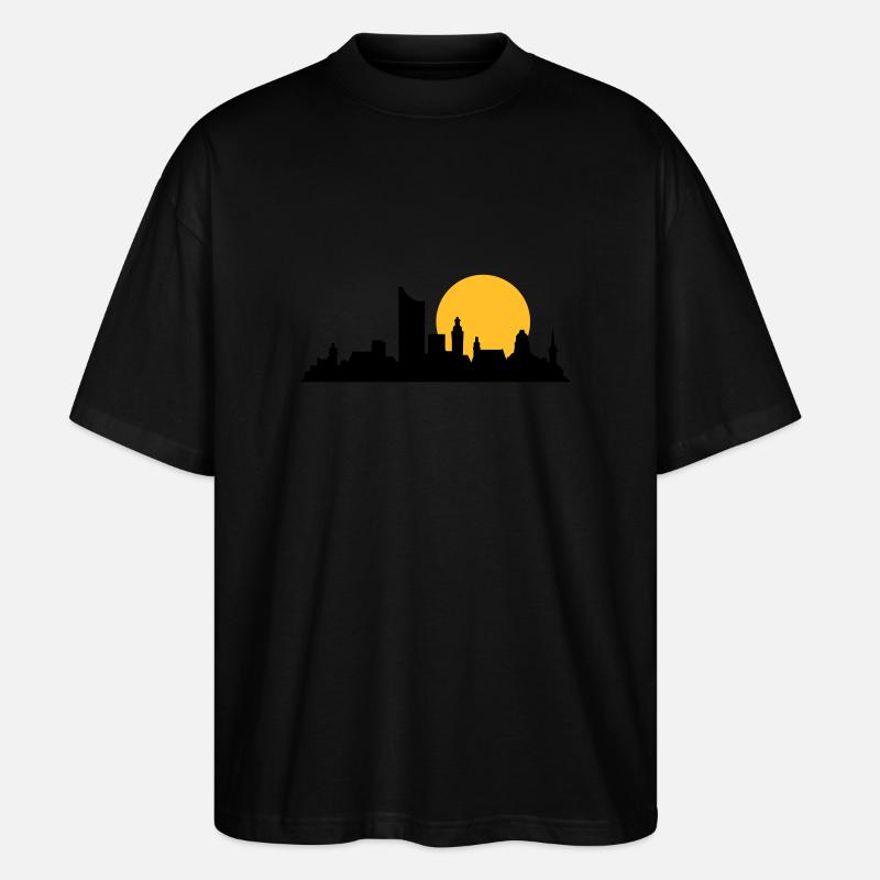 leipzig skyline - Stanley/Stella Oversized Unisex Bio T-Shirt Blaster 2.0 - Schwarz