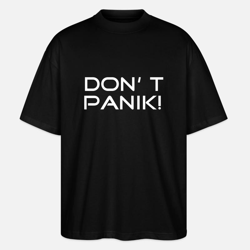 Don't panic! Hitchhiker - Stanley/Stella Oversized Unisex Organic T-shirt Blaster 2.0 - black