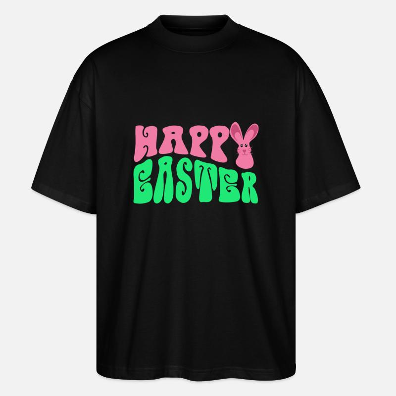 Frohe Ostern - Joyeuses Pâques - T-shirt bio Blaster 2.0 coupe oversize Stanley/Stella Unisexe - noir
