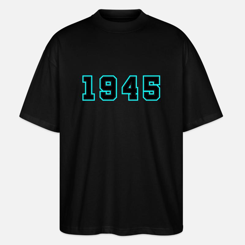 1945 Année Anniversaire - T-shirt bio Blaster 2.0 coupe oversize Stanley/Stella Unisexe - noir