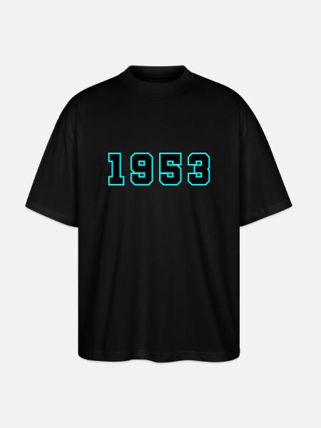 1953 Year Birthday - Stanley/Stella Oversized Unisex Organic T-shirt Blaster 2.0 - black