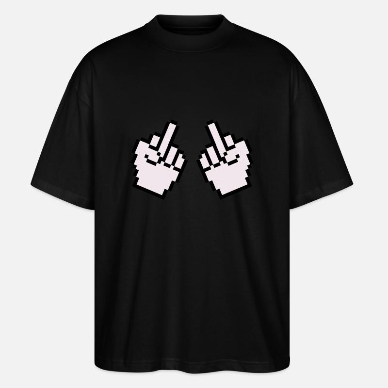 Middle Finger Pixel 2 - Stanley/Stella Oversized Unisex Organic T-shirt Blaster 2.0 - black