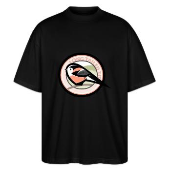 Long-Tailed Tit - Stanley/Stella Oversized Unisex Organic T-shirt Blaster 2.0 - black - Front - Alina (178cm) & Michal (187cm)