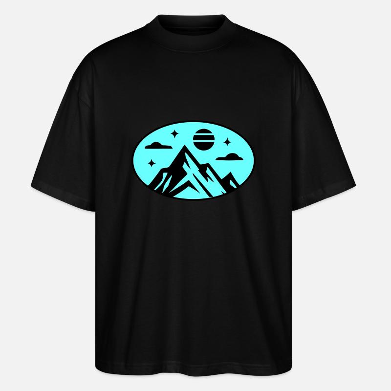 Berge Symbol - Stanley/Stella Oversized Unisex Bio T-Shirt Blaster 2.0 - Schwarz