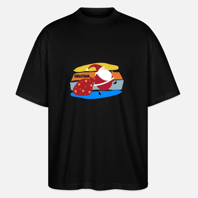 Weihnachtsmann - Stanley/Stella Oversized Unisex Bio T-Shirt Blaster 2.0 - Schwarz