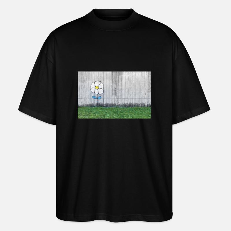 Graffiti eines Gänseblümchens - Stanley/Stella Oversized Unisex Bio T-Shirt Blaster 2.0 - Schwarz