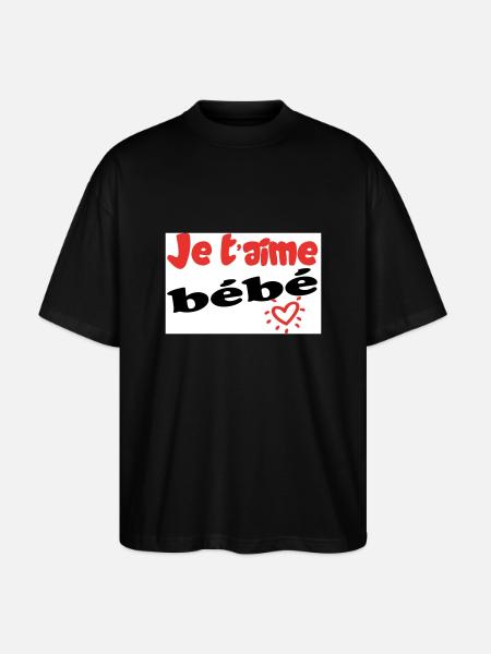 Je taime bébé - T-shirt bio Blaster 2.0 coupe oversize Stanley/Stella Unisexe - noir
