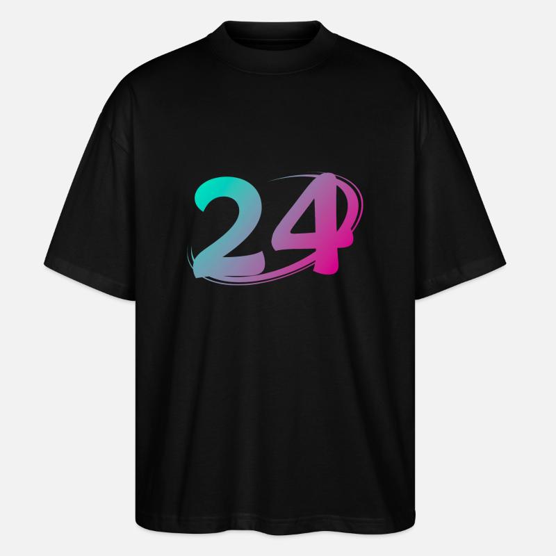 Nummer 24 mehrfarbig - Stanley/Stella Oversized Unisex Bio T-Shirt Blaster 2.0 - Schwarz