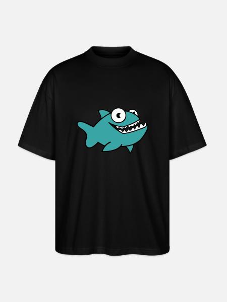 piranha 02 - Stanley/Stella Oversized Unisex Bio T-Shirt Blaster 2.0 - Schwarz